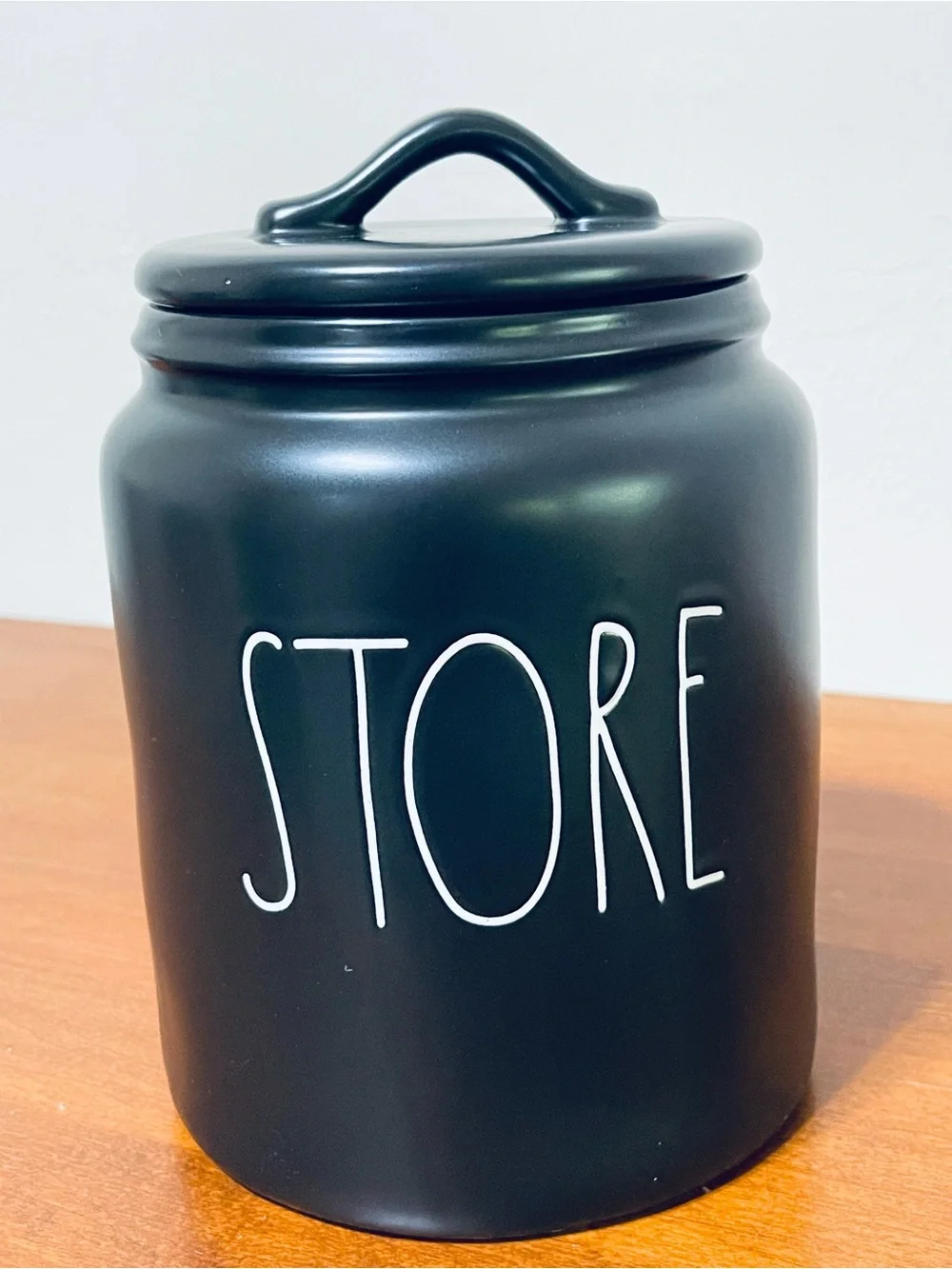 Rae Dunn Artisan Collection By Magenta Black STORE Ceramic Canister Sealing Lid